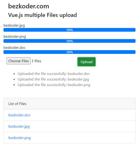 A Vue 3 file upload component that makes it easy to upload multiple images at once with a preview of each image. . Vue js multiple file upload with preview